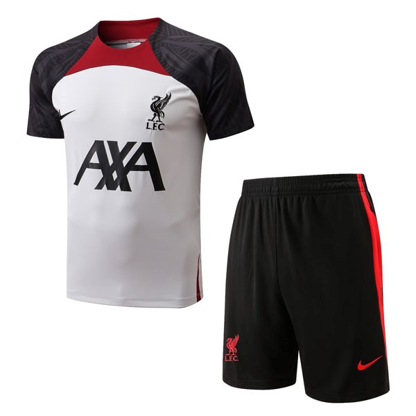 Camiseta Entrenamiento Liverpool Conjunto Completo 2022/2023 Blanco Gris